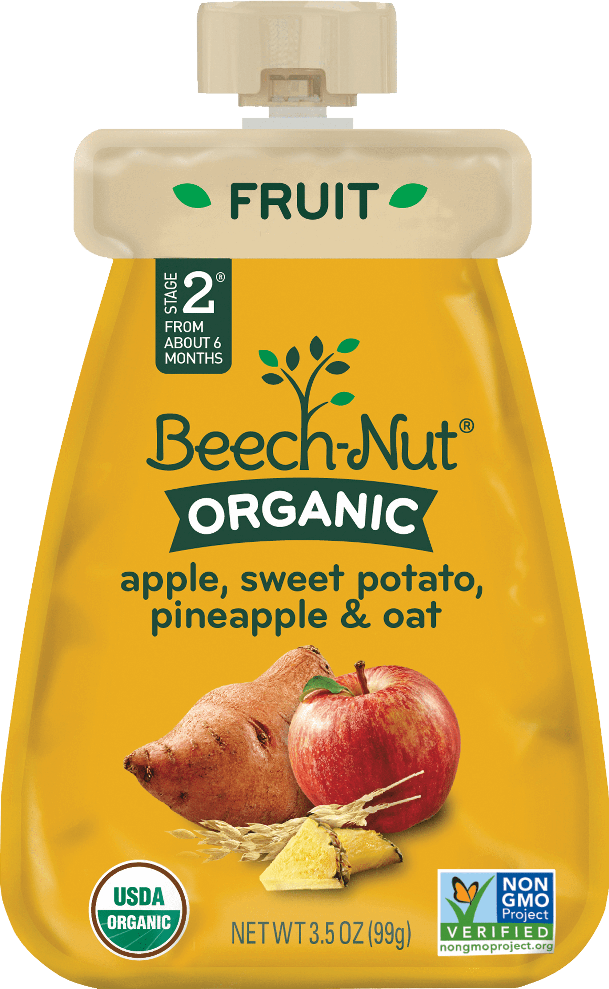 Beech-nut Organic Stage 2 Coldpuree Apple, Sweet Potato, (1990x3237), Png Download