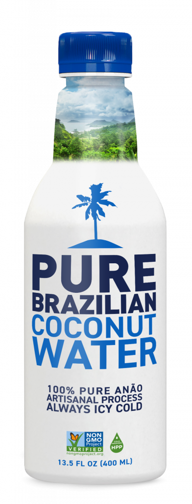 With Pure Brazilian Coconut Water Enjoy No Artificial - Pure Brazilian Coconut Water (392x1024), Png Download
