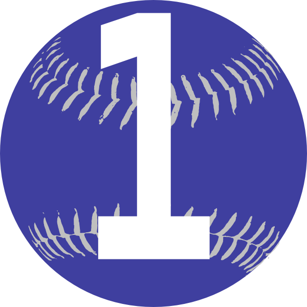 Blue Softball Svg Clip Arts 600 X 600 Px (600x600), Png Download