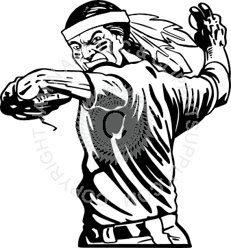 Indian Clipart Softball - Baseball Pitcher Clipart Black And White (337x361), Png Download