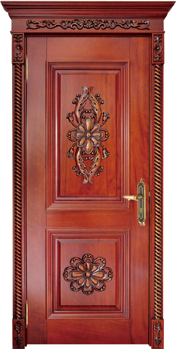 Wooden Door W4006 - Door (661x1229), Png Download
