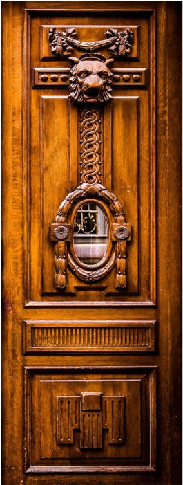 Vintage Wooden Carved Door Mural - Door (700x700), Png Download