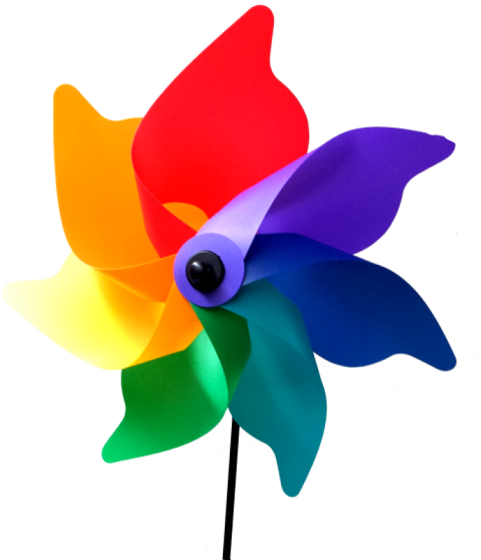 8" Rainbow Poly Petal Spinner - Whirligig (728x829), Png Download