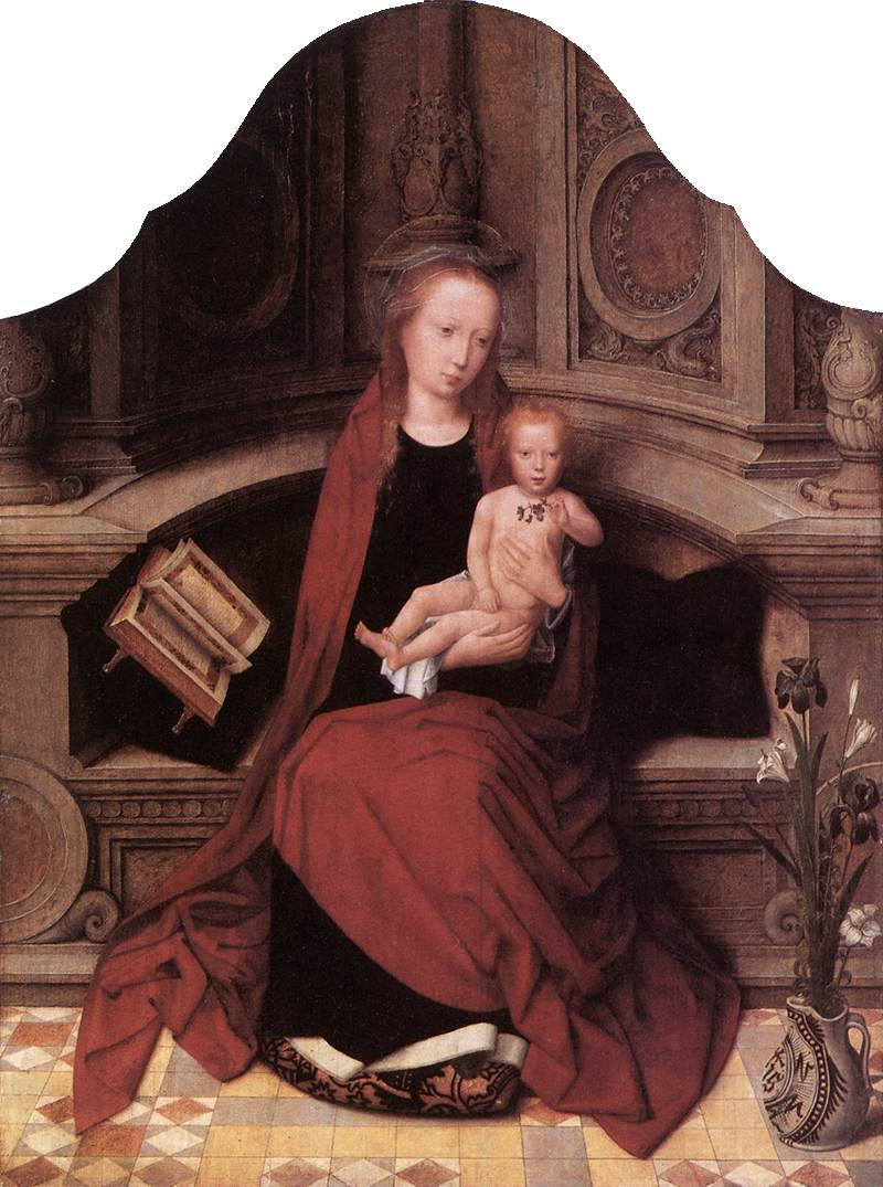 Virgin And Child Enthroned - Thronende Maria Mit Dem Kind (800x1075), Png Download