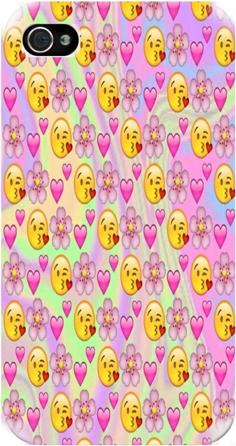 Emoji Kiss N Flowers Iphone, Ipod Or Galaxy Case - Iphone (681x1023), Png Download