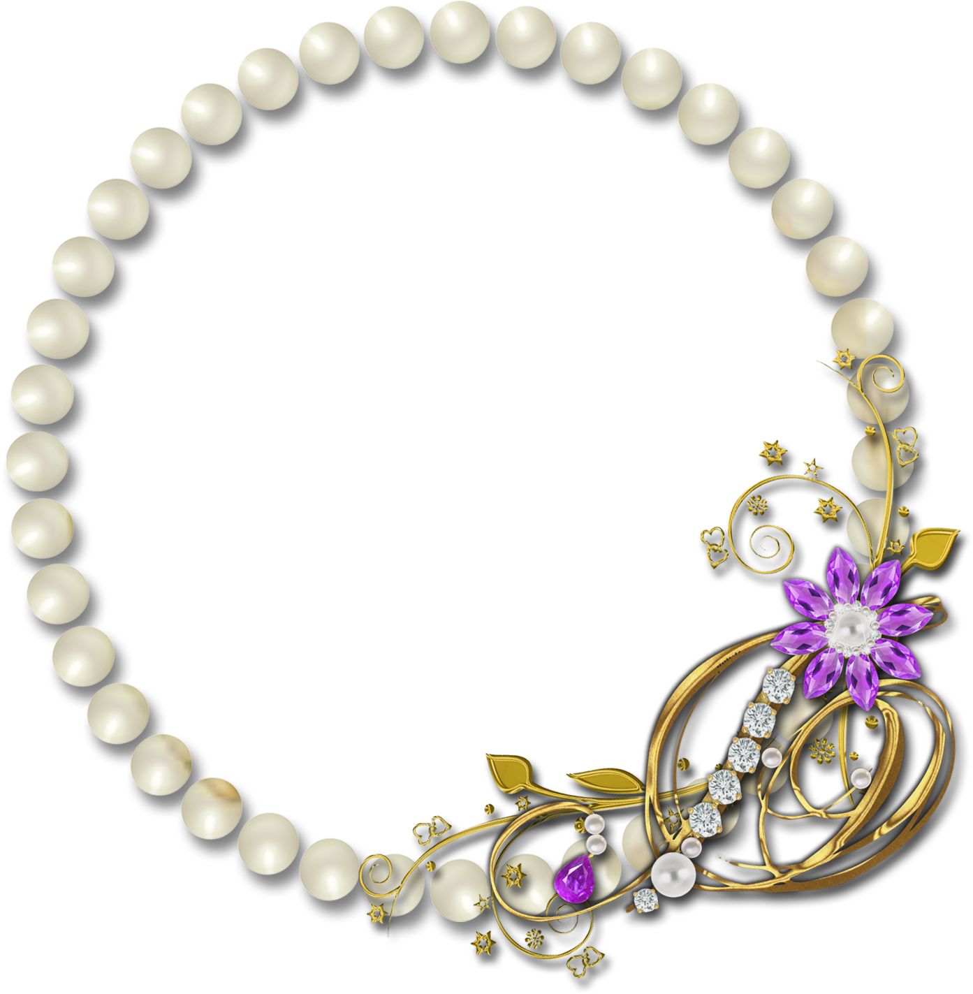 Scrapbook Frame Png Download - Jeweled Border Transparent Background (1440x1440), Png Download