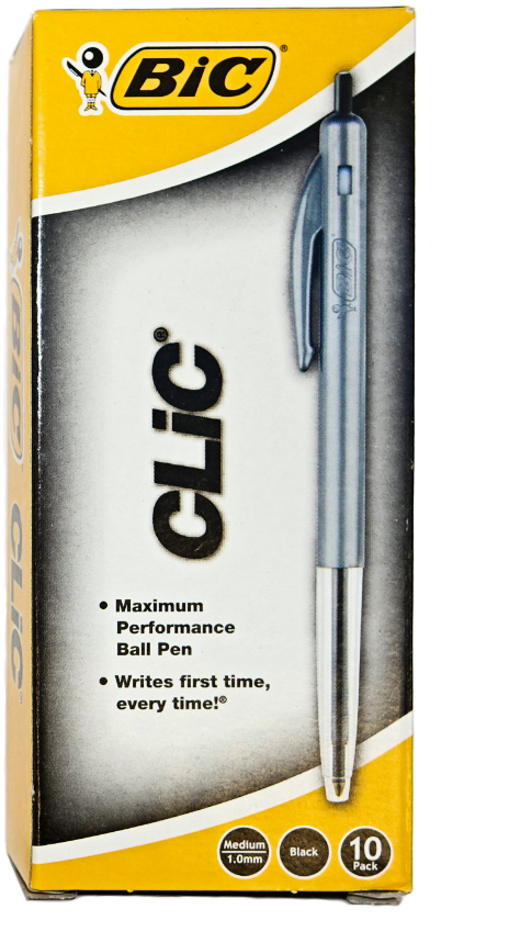 Bic Clic 2000 Ball Pen , Box - Bic Velocity Retractable Gel Pen, Medium Point, Black, (598x877), Png Download