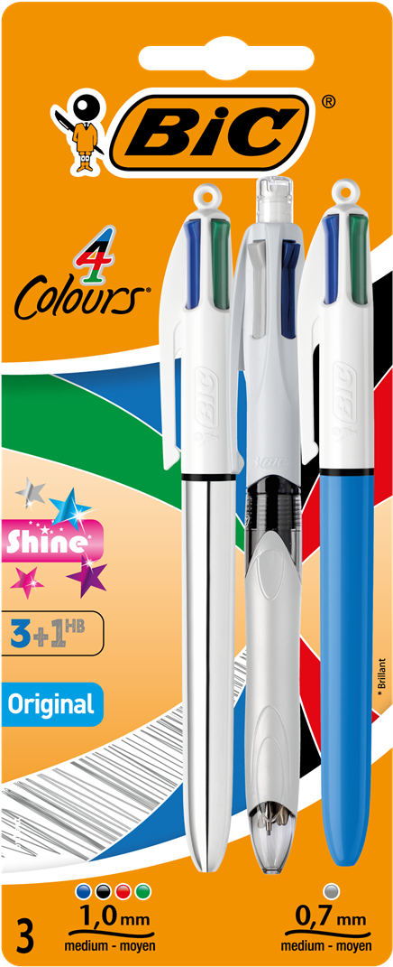 Bic Bolígrafo 4 Color Tinta Pastel Blist 80 Gr (1200x1200), Png Download