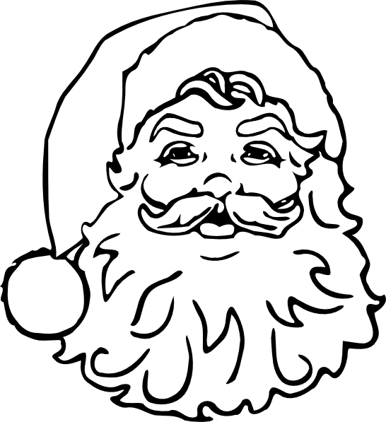 Santa No Color Svg Clip Arts 546 X 597 Px (546x597), Png Download