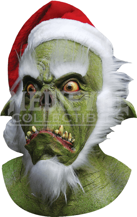 Green Santa Mask - Green Santa Halloween Mask (850x850), Png Download