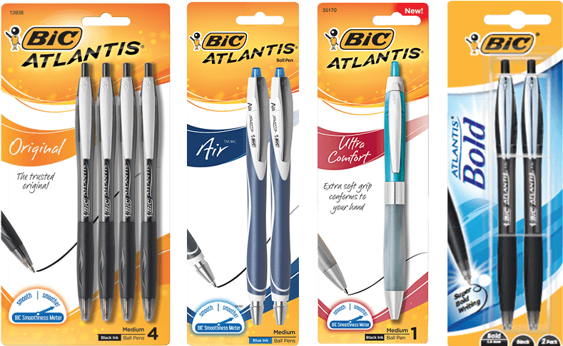 Bic Bright Futures - Bic Atlantis Ballpoint Pens, Black, Medium, 1.0 Mm (1065x500), Png Download