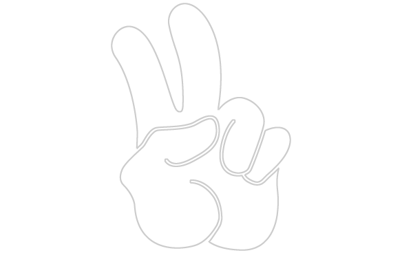 Peace Sign Clipart Pice - Peace Sign Fingers Png (584x368), Png Download