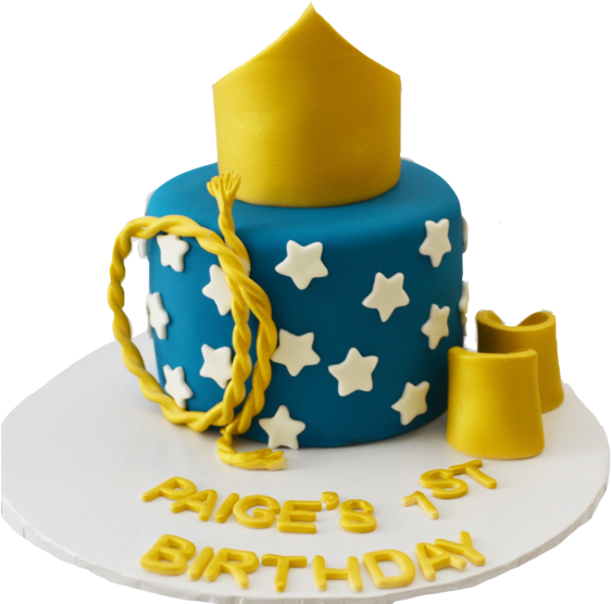 Wonder Woman Chocolate Cake With Fondant Gold Crown, - Sugar Street Boutique (600x600), Png Download