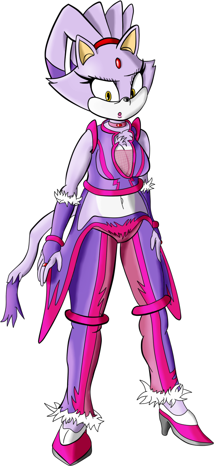 Blaze The Cat - Fashion (749x1600), Png Download