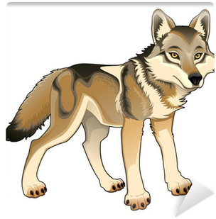 Cartoon Illustration Of A Wolf Pendant Necklace (400x400), Png Download