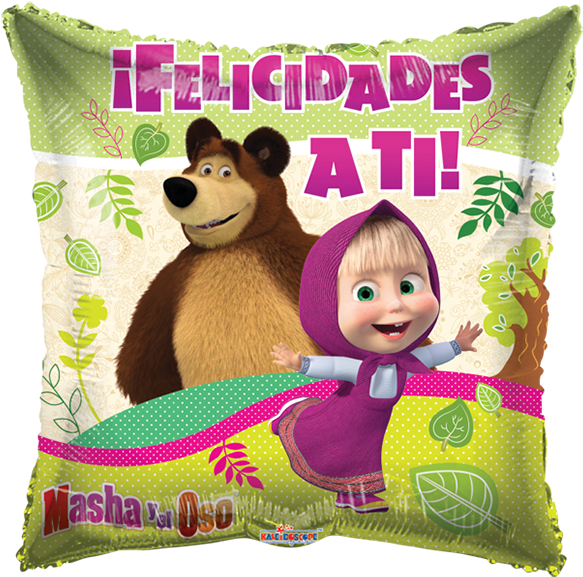 Masha Y El Oso Felicidades - Disney Masha And The Bear Eau De Toilette 100 Ml (600x600), Png Download