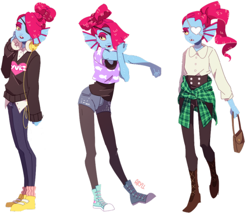 Fashion Undertale Martbles Undyne - Undertale (500x425), Png Download