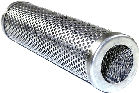 A Perforated Tube Which Made Of Stainless Steel Is - Stainless Steel Filter Tube (480x360), Png Download