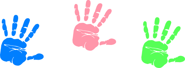 Hand Prints Hi Black Handprint - Clipart Hand Prints Transparent Background (600x221), Png Download