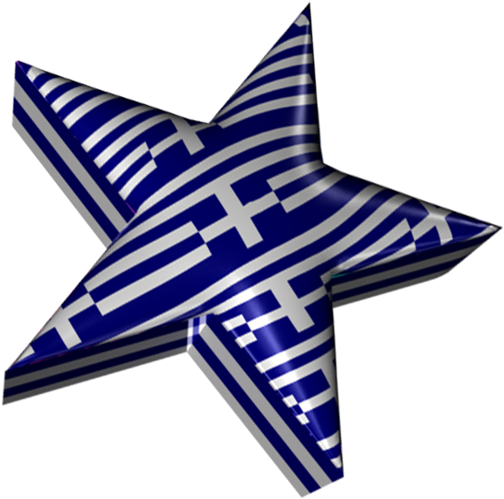 3d Plastic Greek Star - 3d Star Gif Animated (608x579), Png Download