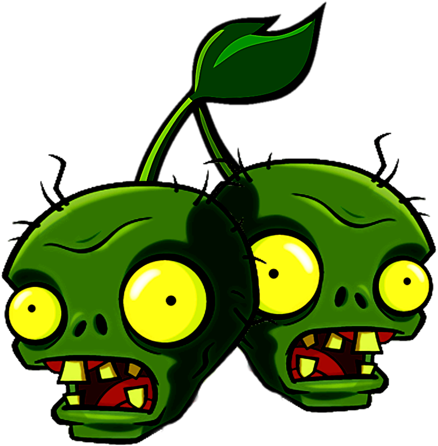 Download HD A Cherry Bomb With Zombie Heads - Manzana Plants Vs Zombies 2  Transparent PNG Image - NicePNG.com, image size:880x896