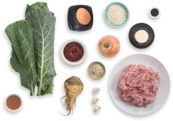 Pork Meatloaf With Mashed Rutabaga & Sautéed Collard - Superfood (700x477), Png Download
