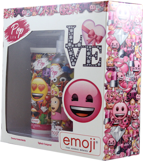 Emoji Kit 2 Pieces Pink - Official Emoji Full Patterns Leather Book Wallet Case (555x555), Png Download