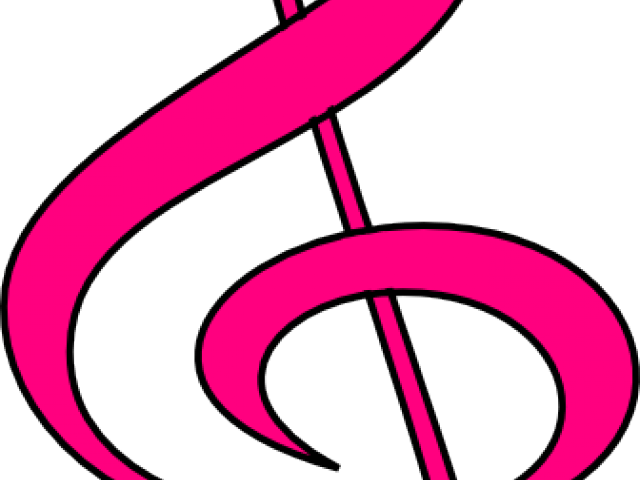 Music Notes Clipart Colorful Music - Nota Musical Sol Png Rosa (640x480), Png Download
