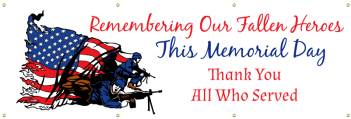 Memorial Day Vinyl Banner - Usa Veteran Yard Sign (350x350), Png Download
