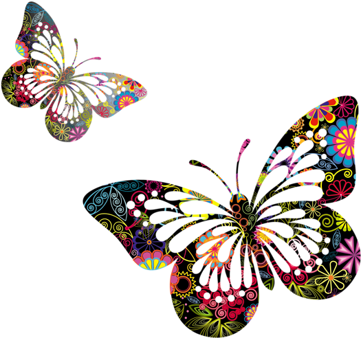 Butterflies Vector Png Picture - Monogramonline Inc. Pillow Case (600x534), Png Download
