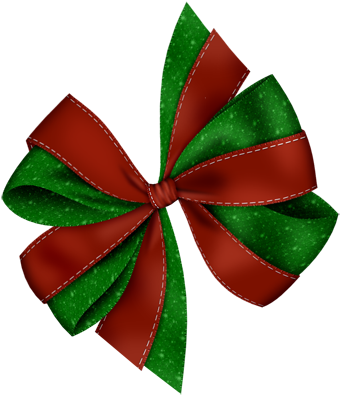 Christmas Bow .png (358x400), Png Download