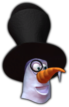 Classy Snowman - Cartoon (376x376), Png Download