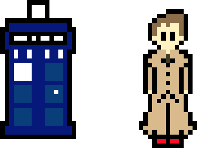 Doctor And The Tardis - Illustration (1440x900), Png Download