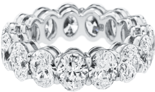 Rock Band Ring, Oval-shaped Diamonds - Harry Winston Oval Band (760x500), Png Download