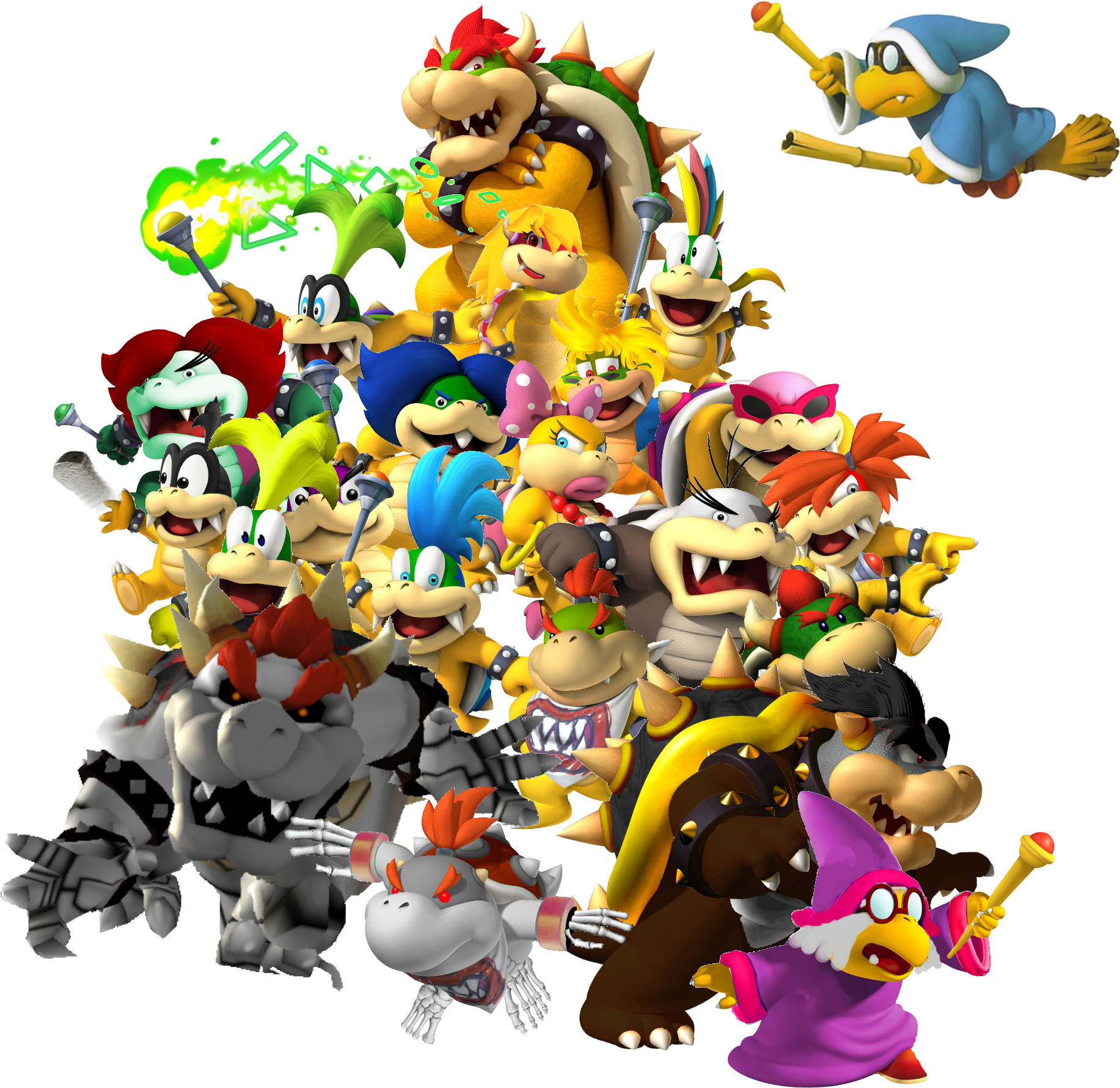 Koopa Troopa Super Mario Wiki The Mario Encyclopedia - Dry Bones Bowser Jr (2000x1876), Png Download