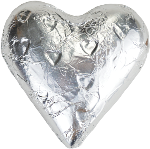 Silver Foiled Milk Chocolate Heart Wedding Favours - Foiled Milk Chocolate (600x600), Png Download
