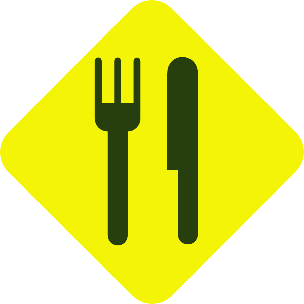 Fork Diagonal Clipart Has - Traffic Sign (600x600), Png Download