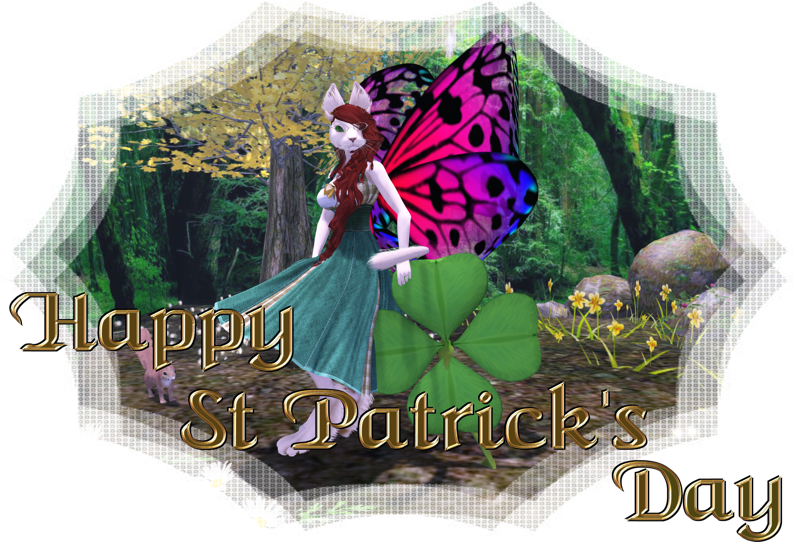 Happy St Patrick's Day - Floral Design (2692x1910), Png Download