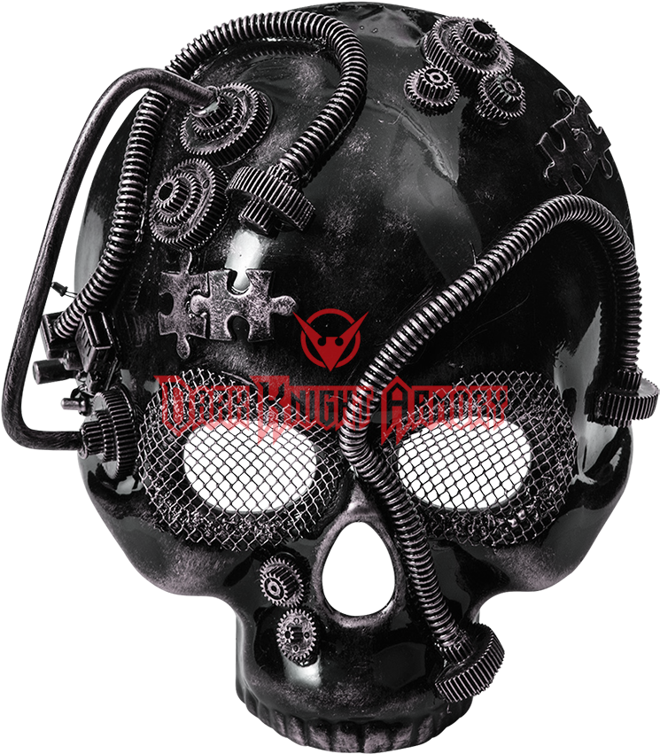 Silver Steampunk Skull Half Mask - Industrial Skeleton Mask (gold) (850x850), Png Download