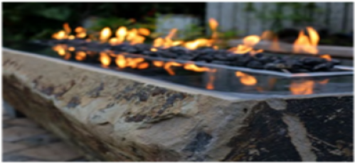 Elementi Long Granite Boulder Outdoor Firepit - Granite (500x500), Png Download