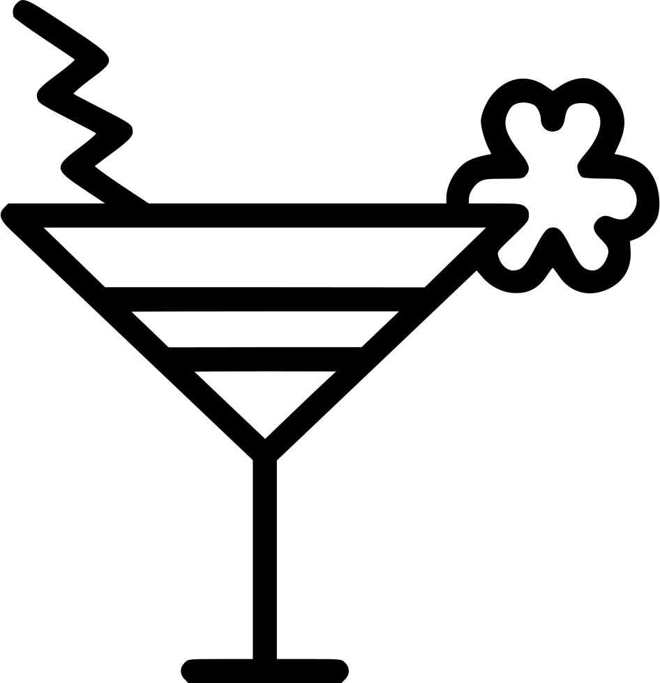 Cocktail Mocktail Drink Shamrock Comments - Cocktail Glass Outline (946x980), Png Download
