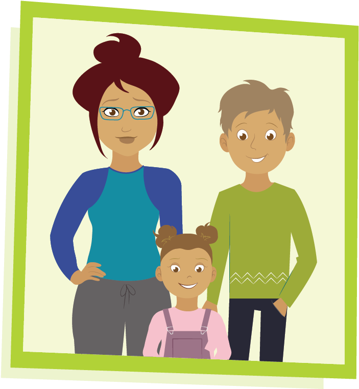Illustration Of Maria And Lon's Family - Cartoon (734x807), Png Download