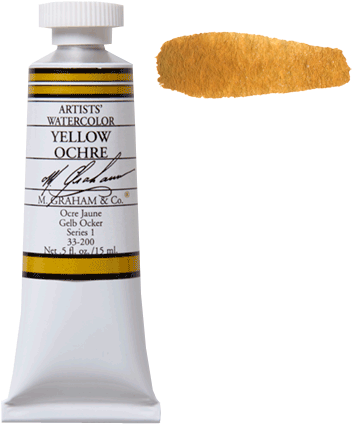 Watercolor Yellow Ochre200 - M Graham Watercolors Cerulean Blue (405x500), Png Download