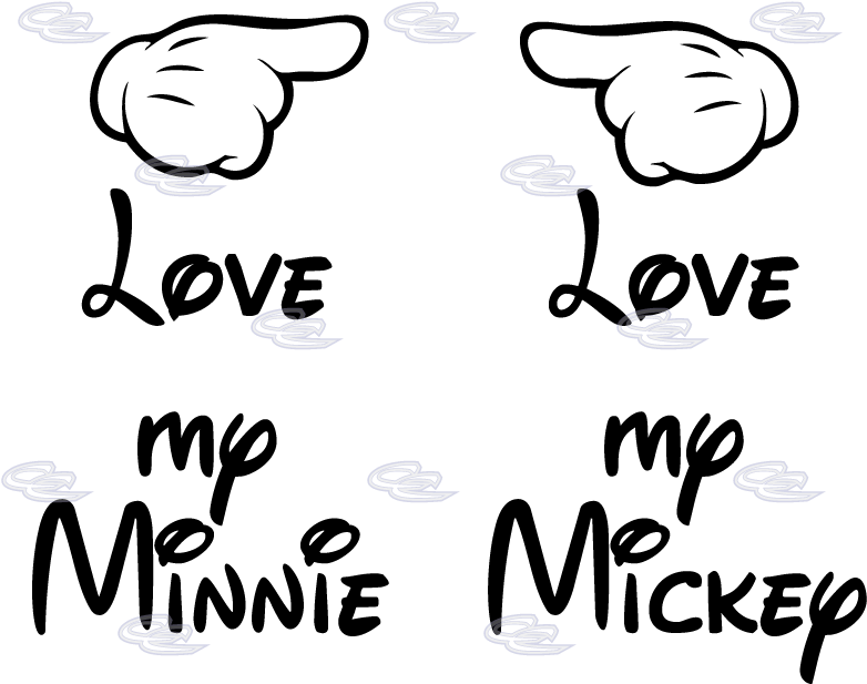 Download Mickey Mouse Hands Pointing - I'm His Minnie Or I'm Her Mickey