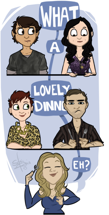 “ Allison, Chris, Victoria, Kate Argent & Scott Mccall - Teen Wolf Chris And Kate (386x750), Png Download