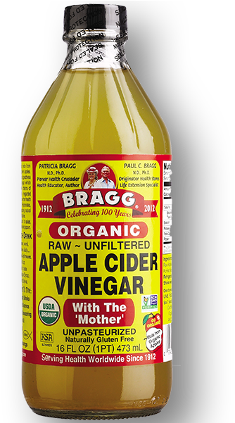Bragg Organic Raw Unfiltered Apple Cider Vinegar - Bragg Apple Cider Vinegar - Organic - 16 Fl Oz (600x600), Png Download