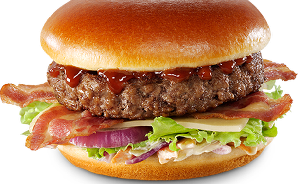 The Bbq Burger At Mcdonald's - Mcdonalds Bbq Signature Burger (615x379), Png Download