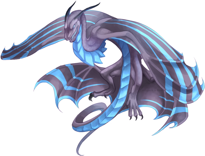 Nhiostrife Wyvern Concept - Dragon Cave Blue Banded Dragon (900x655), Png Download