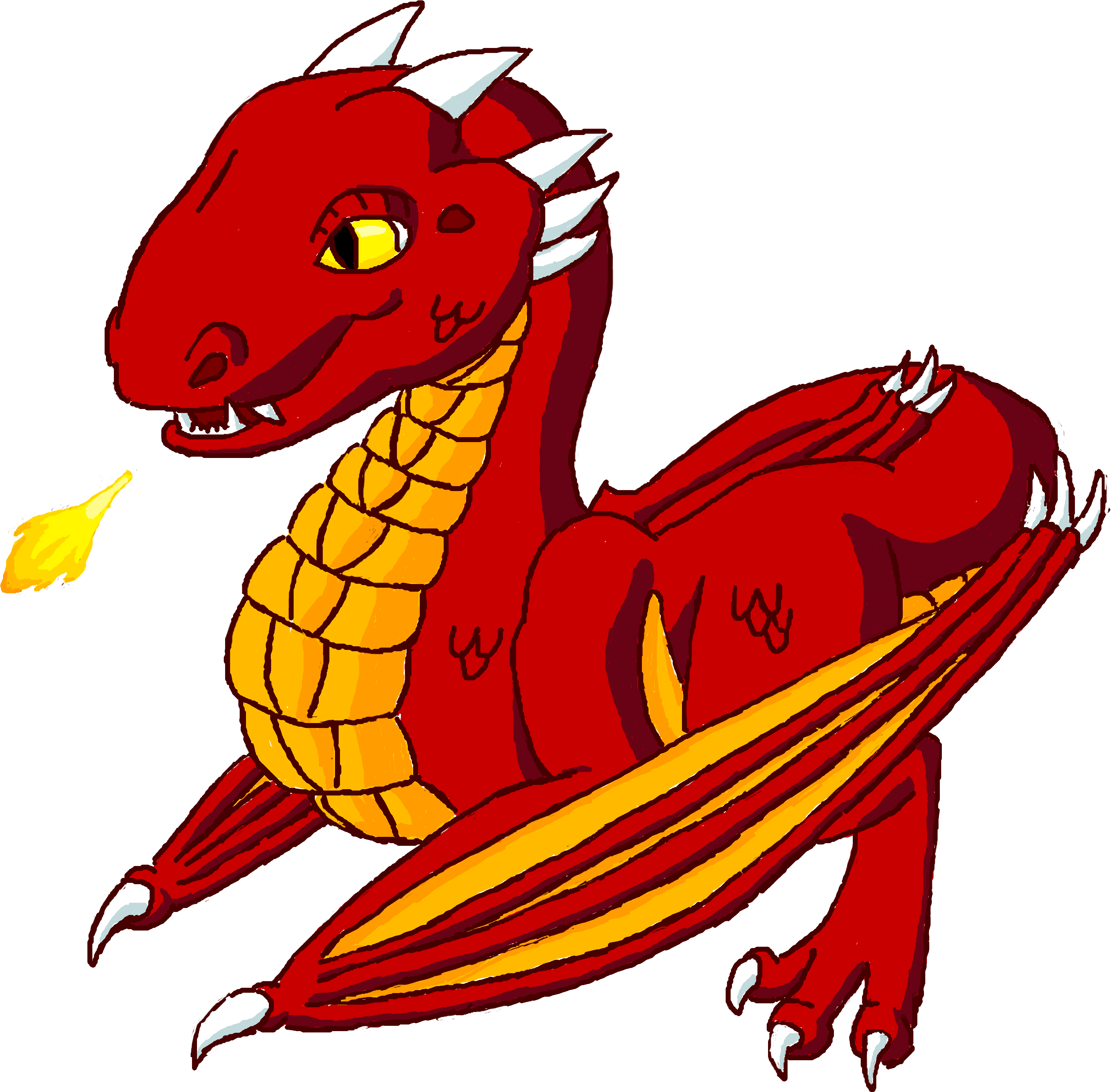 Baby Wyvern - Fire - Fire (3590x4000), Png Download