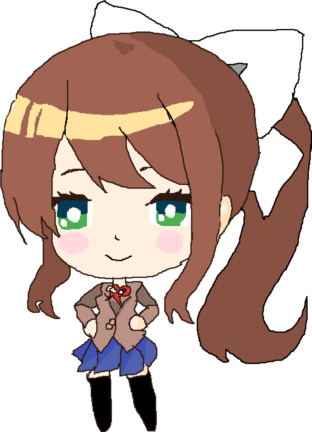 Monika - Doki Doki Literature Club Monika (1000x1400), Png Download